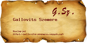 Gallovits Szemere névjegykártya